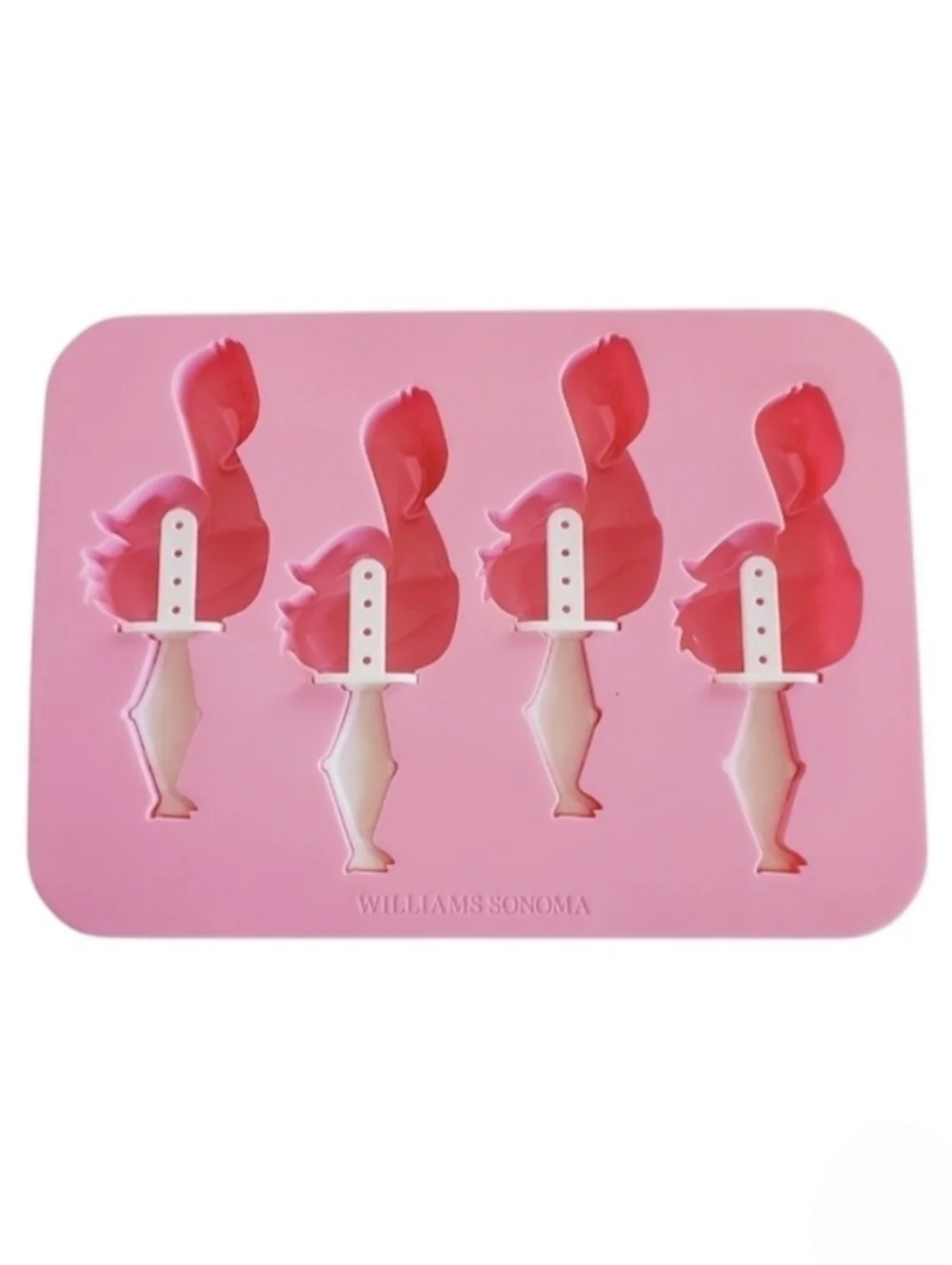 Williams Sonoma Silicone Flamingo Ice Pop Mold 4 Cavity
